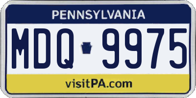 PA license plate MDQ9975