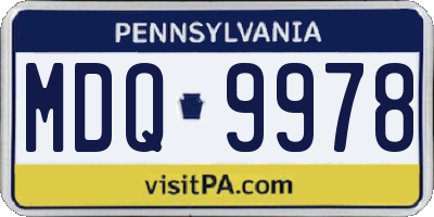 PA license plate MDQ9978