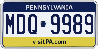 PA license plate MDQ9989