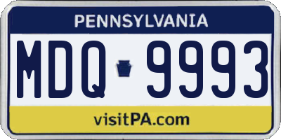 PA license plate MDQ9993