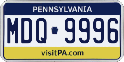 PA license plate MDQ9996