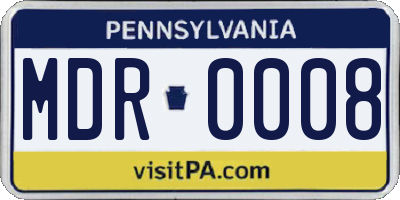 PA license plate MDR0008