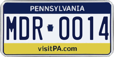 PA license plate MDR0014