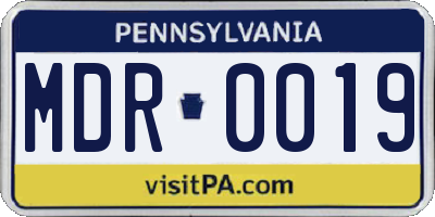 PA license plate MDR0019