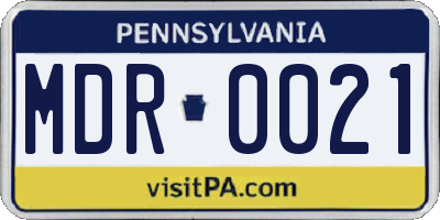 PA license plate MDR0021