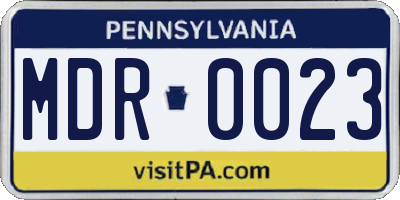 PA license plate MDR0023