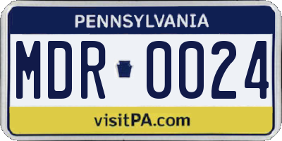 PA license plate MDR0024