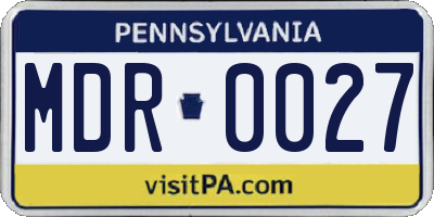 PA license plate MDR0027