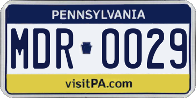 PA license plate MDR0029