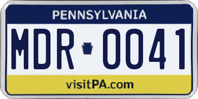 PA license plate MDR0041