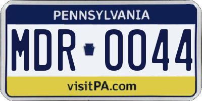 PA license plate MDR0044