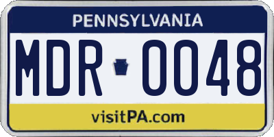 PA license plate MDR0048