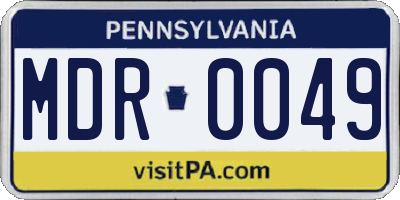 PA license plate MDR0049