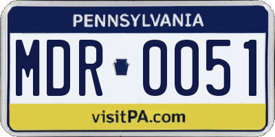 PA license plate MDR0051