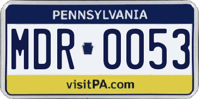 PA license plate MDR0053