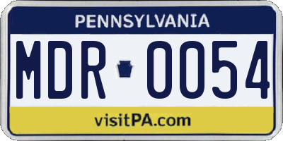 PA license plate MDR0054