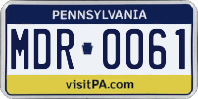 PA license plate MDR0061