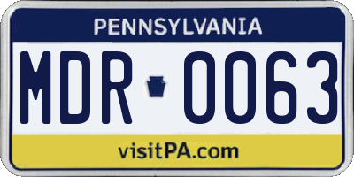PA license plate MDR0063