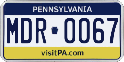 PA license plate MDR0067