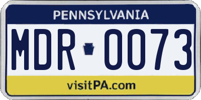 PA license plate MDR0073