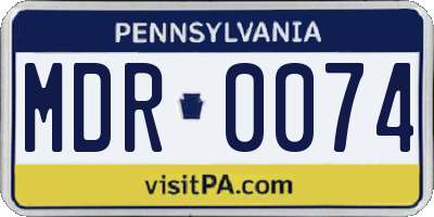 PA license plate MDR0074