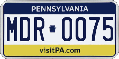 PA license plate MDR0075