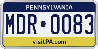 PA license plate MDR0083