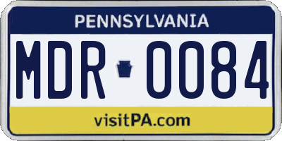 PA license plate MDR0084