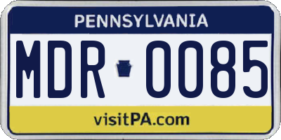 PA license plate MDR0085
