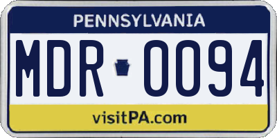 PA license plate MDR0094