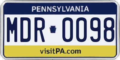 PA license plate MDR0098