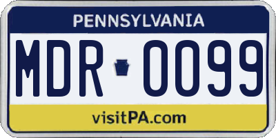 PA license plate MDR0099