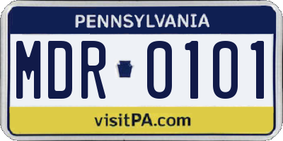 PA license plate MDR0101
