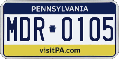 PA license plate MDR0105
