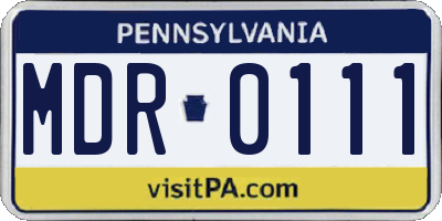 PA license plate MDR0111