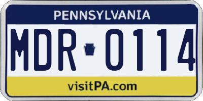 PA license plate MDR0114