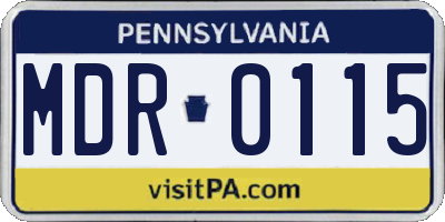 PA license plate MDR0115