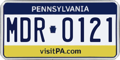 PA license plate MDR0121