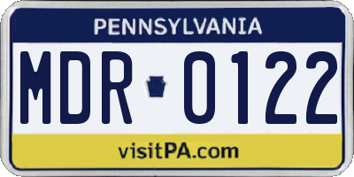 PA license plate MDR0122