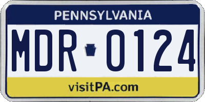 PA license plate MDR0124
