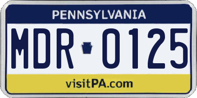 PA license plate MDR0125
