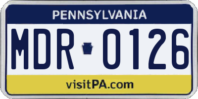 PA license plate MDR0126