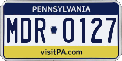 PA license plate MDR0127