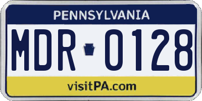 PA license plate MDR0128