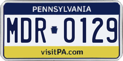 PA license plate MDR0129