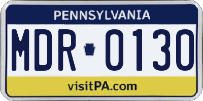 PA license plate MDR0130