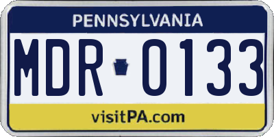 PA license plate MDR0133