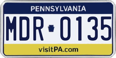 PA license plate MDR0135