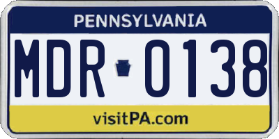 PA license plate MDR0138
