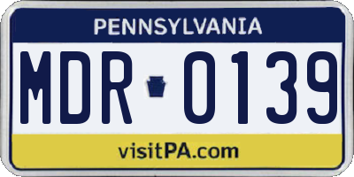 PA license plate MDR0139